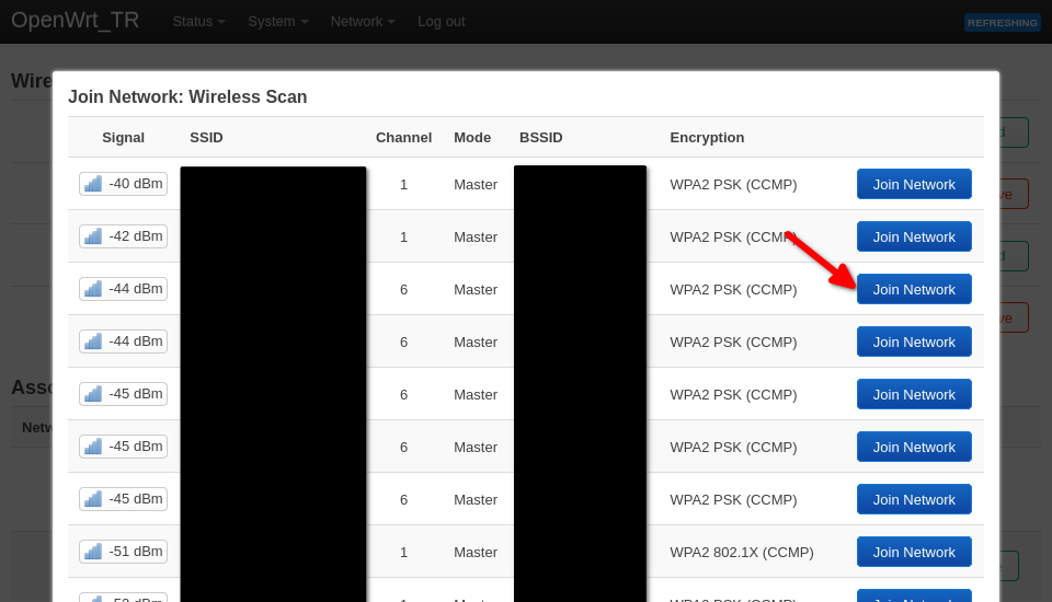 selecting a wifi network