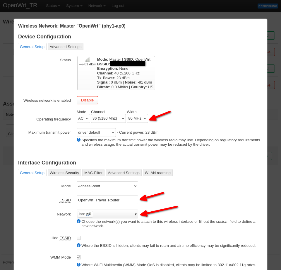 wifi network settings