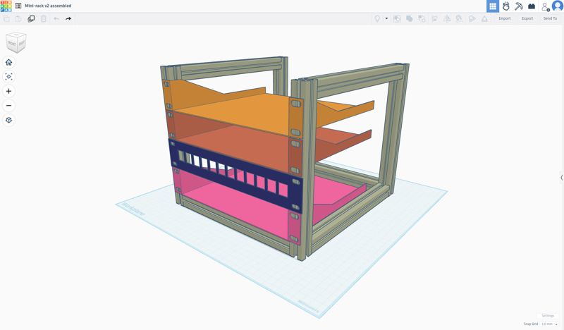 mini-rack assembled 3d view