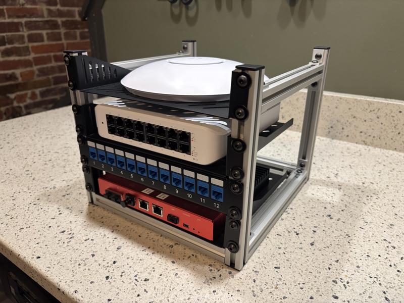 mini-rack assembled with gear