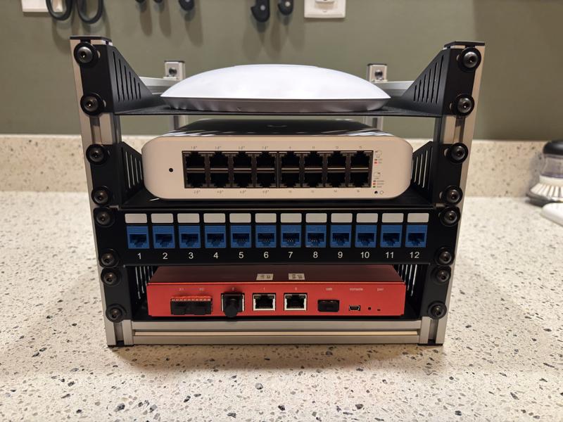 mini-rack assembled with gear