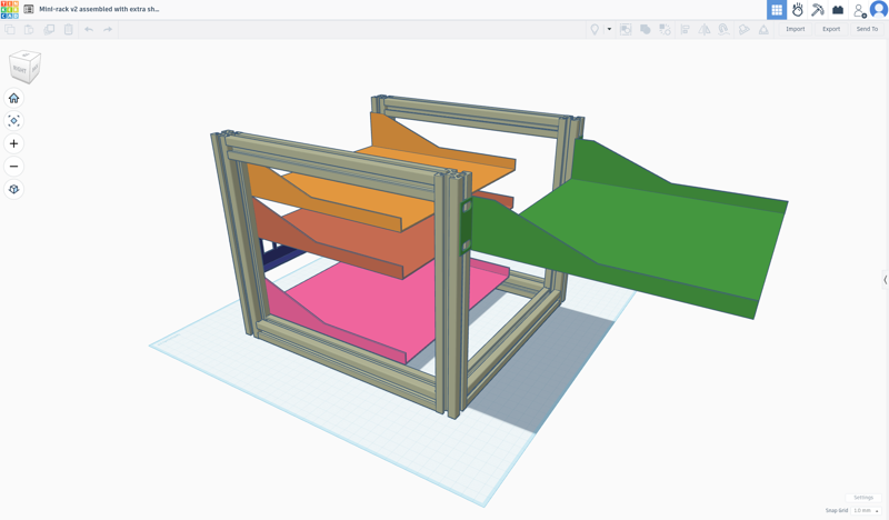 mini-rack assembled with extra shelf